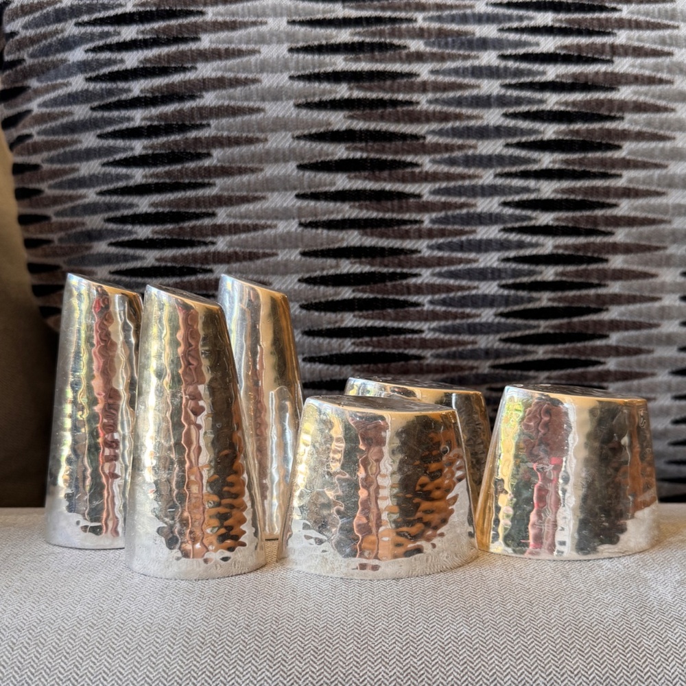 Steelite Tear Drop Hammered Salt & Pepper Shaker Set of 3 - 6 total pieces